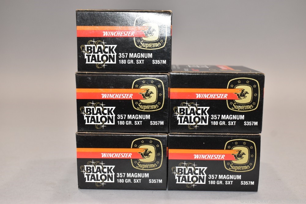 5 Boxes 100 Rds Winchester Black Talon 357 Magnum Mag 180 G SXT S357M-img-5