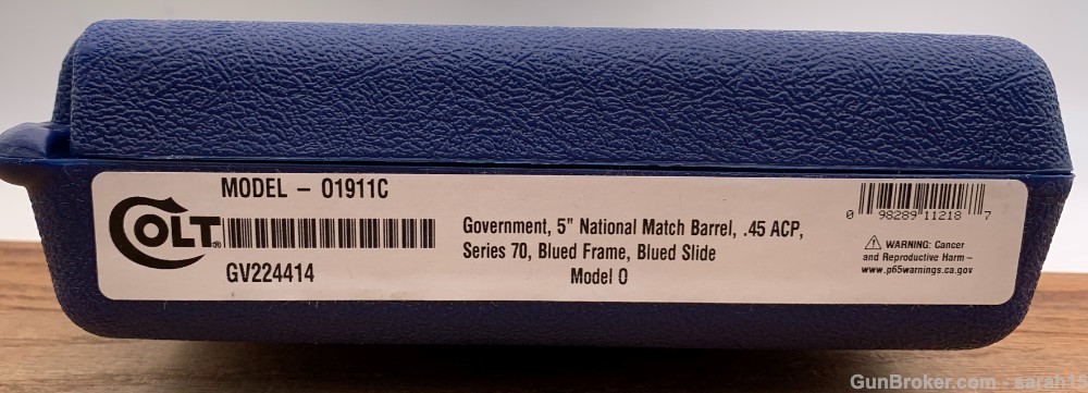 COLT 5" BLUE NATIONAL MATCH 1911 GOVT ORIG BOX & PAPERS .45 ACP SERIES 70-img-3
