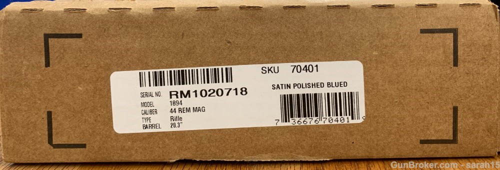 MARLIN 20.3" SATIN POLISHED BLUED MODEL 1894 ORIG BOX & PAPERS .44 MAGNUM-img-3