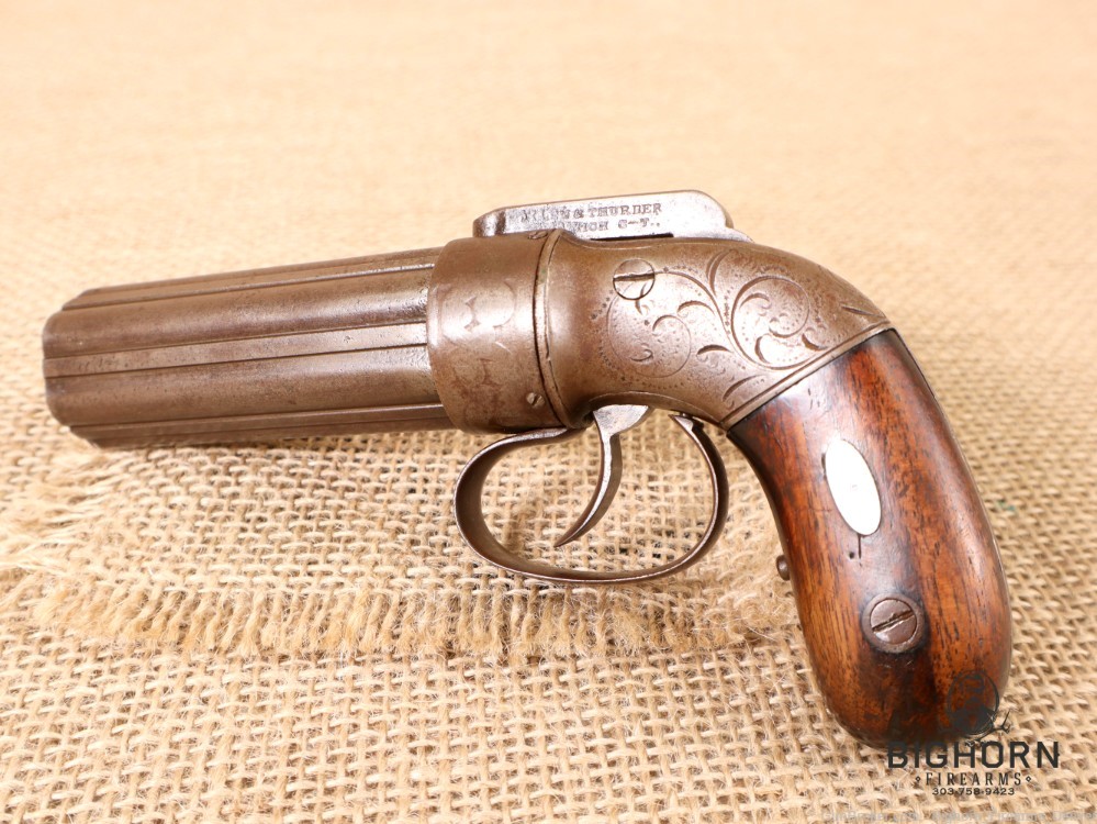 Allen & Thurber Norwich 3" 6-Shot Pepperbox, .28 Cal. later type 1837 Marks-img-0