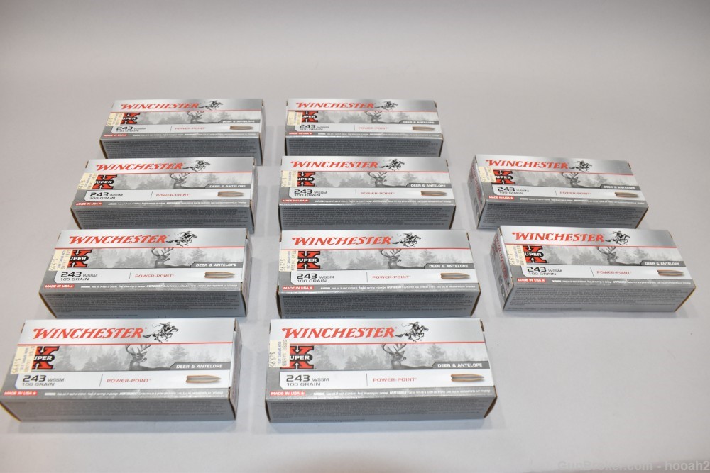 Full Case 10 Boxes 200 Rds Winchester 243 WSSM Super Short Mag 100 G-img-2