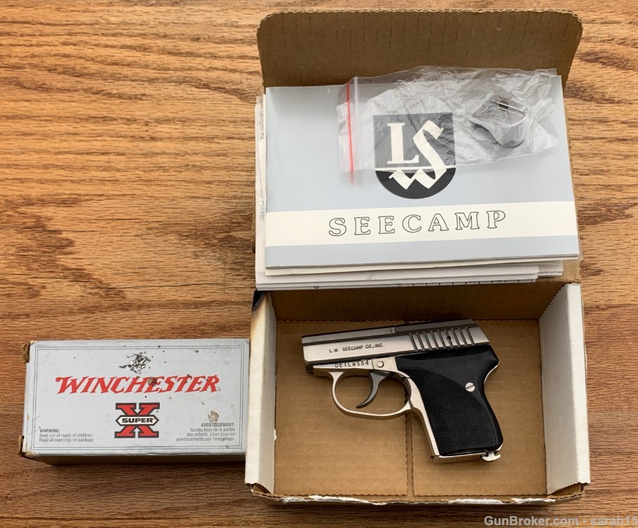 LW SEECAMP STAINLESS MODEL LWS 32 ORIGINAL BOX, PAPERS, & AMMO .32 ACP-img-26