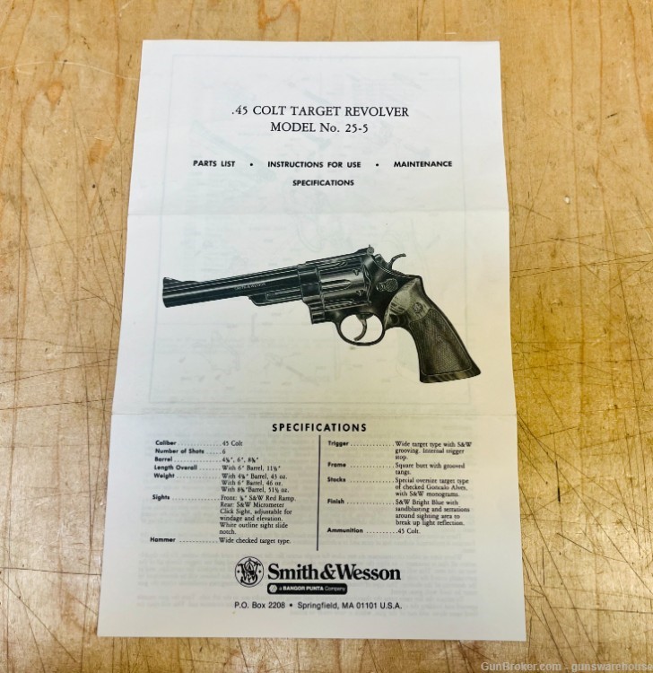 Smith & Wesson 25-5 .45 Colt 8" barrel NICE! 45 Long Colt-img-11