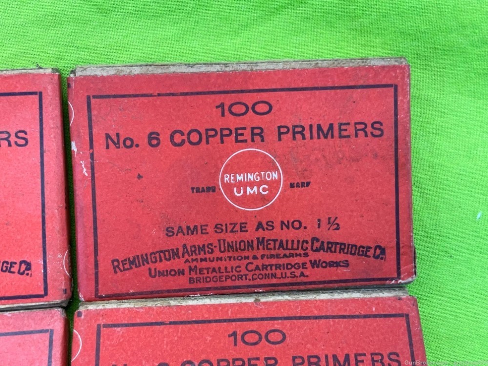 Vintage Remington UMC Union Metallic Cartridge No 6 Copper Primer LOT 1 1/2-img-1