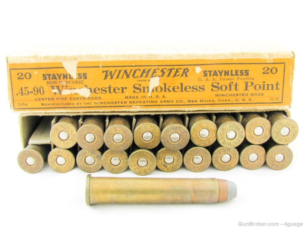 Winchester .45-90 Winchester Rifle Cartridges - Full 2-Pc. Box-img-6