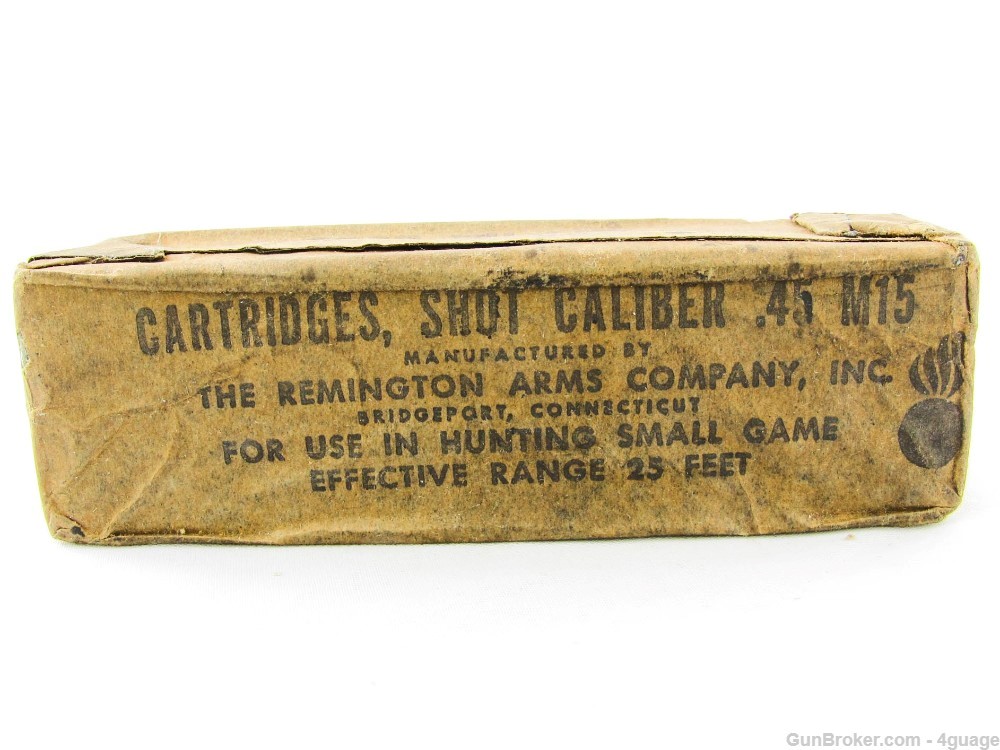 WW2 R.A. .45 M15 Survival Shot Cartridges Sealed Box-img-0