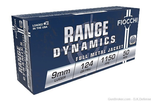 250 Rounds Fiocchi Range Dynamics 9mm Full Metal Jacket 124gr-img-0
