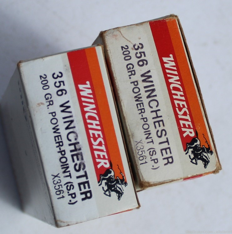 Winchester 356 Win 2 Vintage Factory Boxes 40 Total Roundsc -img-0