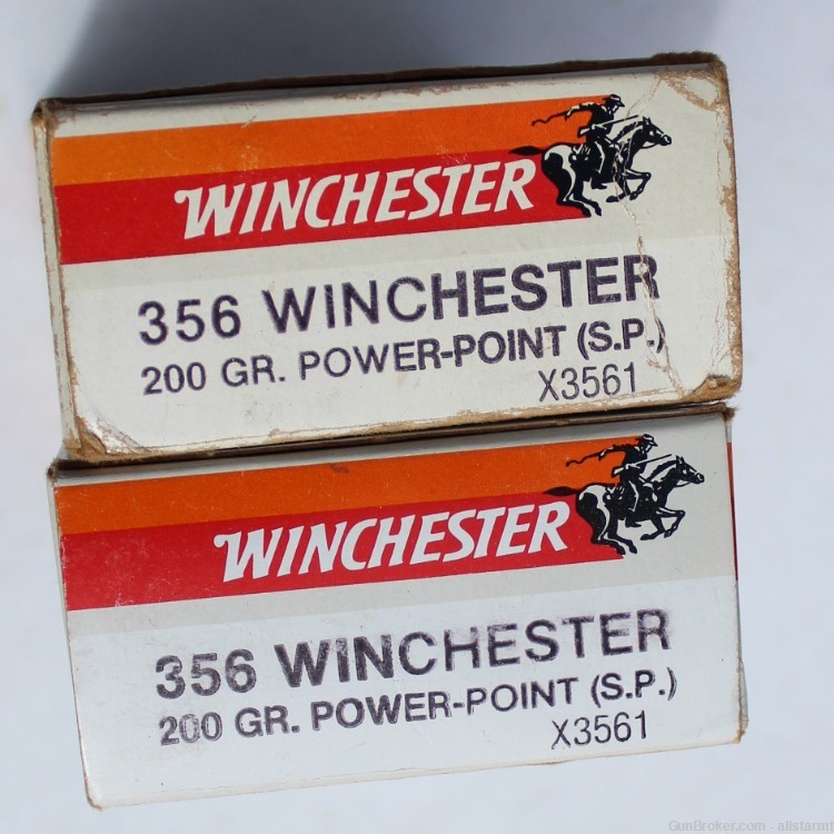 Winchester 356 Win 2 Vintage Factory Boxes 40 Total Roundsc -img-2