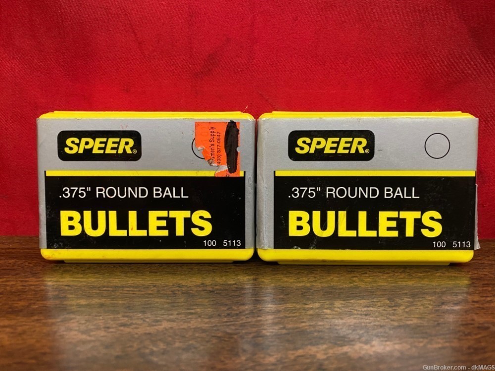 2 Speer .375 round ball Bullets 100 ct. boxes 5113-img-1