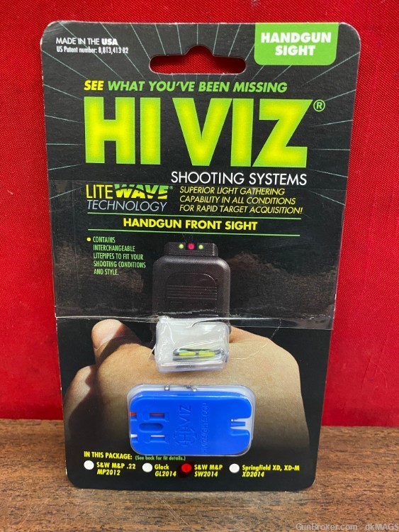 HIVIZ Front Sight S&W M&P Fiber Optic 3 Interchangeable Lite Pipes SW2014-img-0