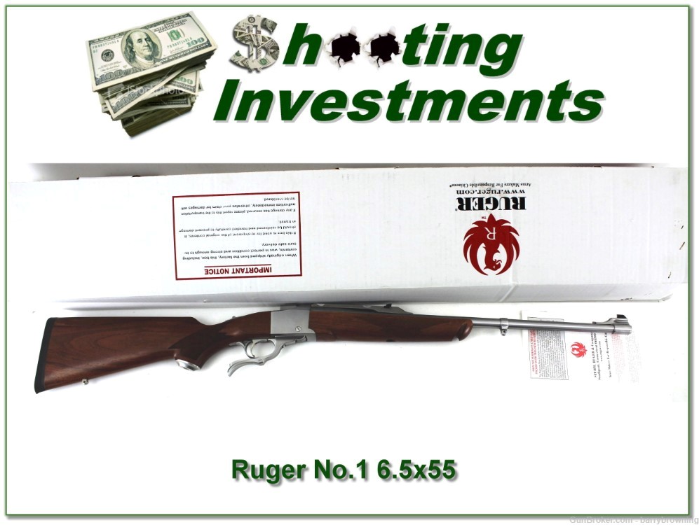 Ruger No.1 Sportier Stainless Walnut 6.5x55 new in box!-img-0