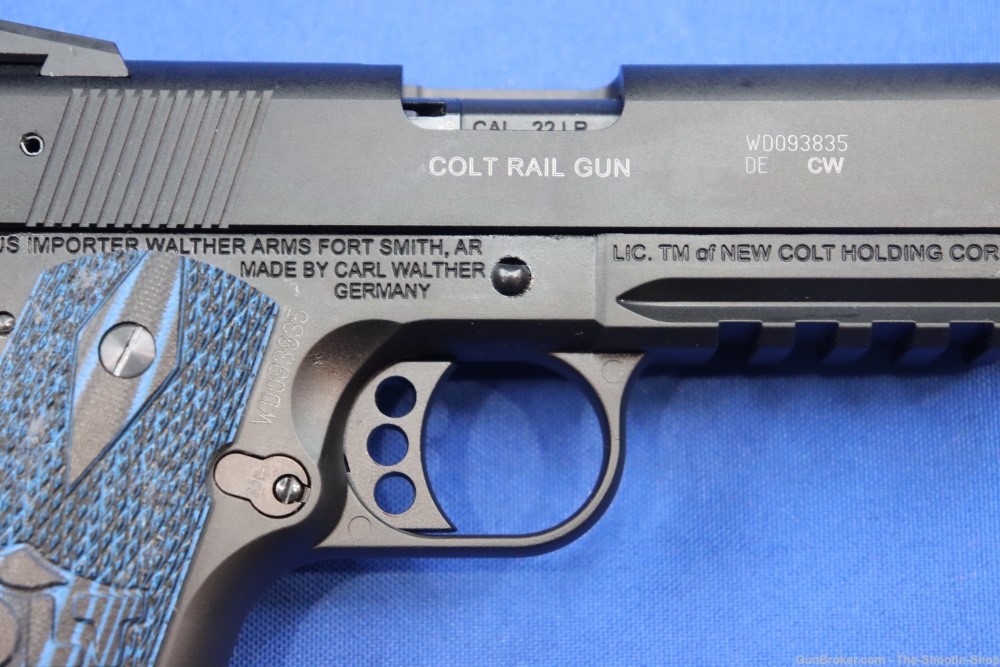 Colt Model 1911 Rail Gun Pistol 22LR 12RD Semi Auto Germany G10 BLUE BLACK-img-7