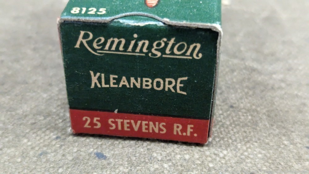 Vintage Remington Kleanbore 25 Stevens Rimfire,  50 round box-img-2