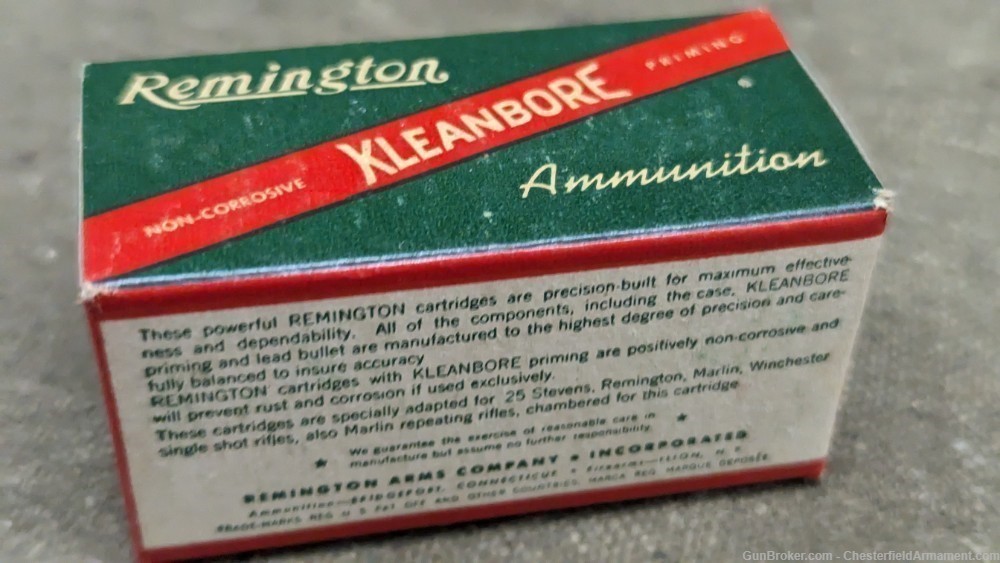 Vintage Remington Kleanbore 25 Stevens Rimfire,  50 round box-img-5