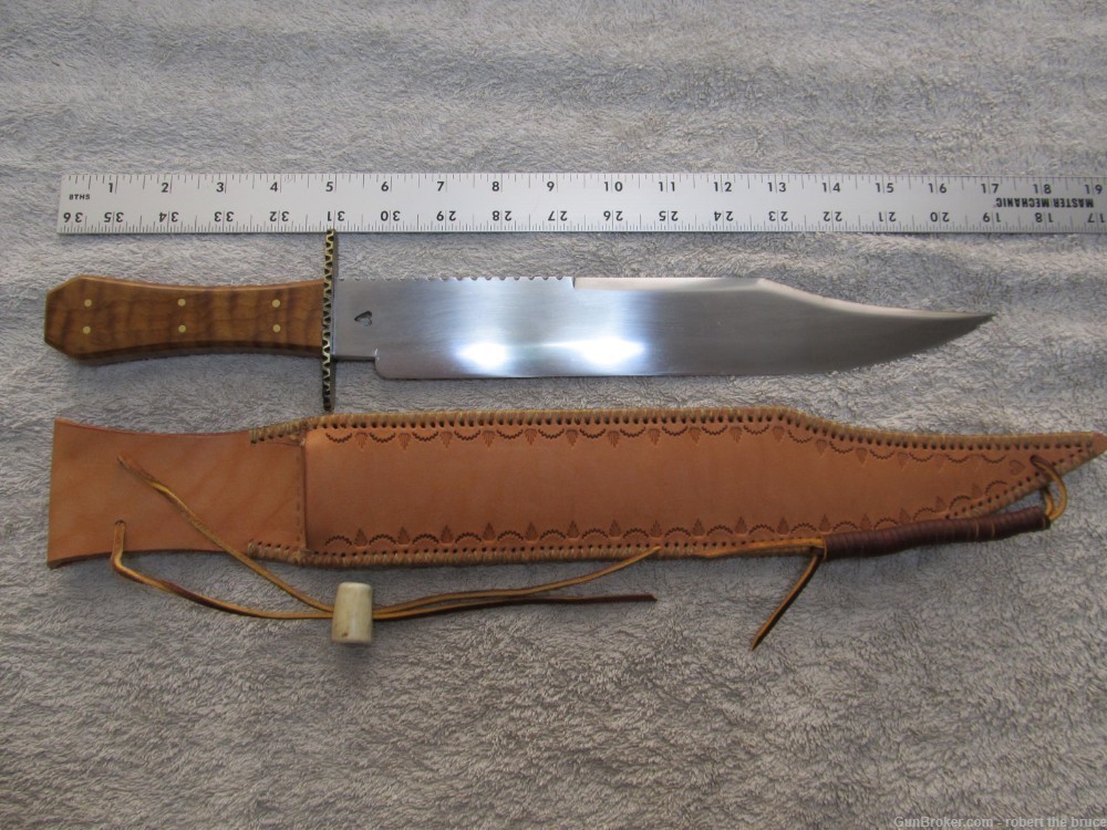 17" Custom Hand Built Bowie & Sheath, One of A kind! Must See!-img-3