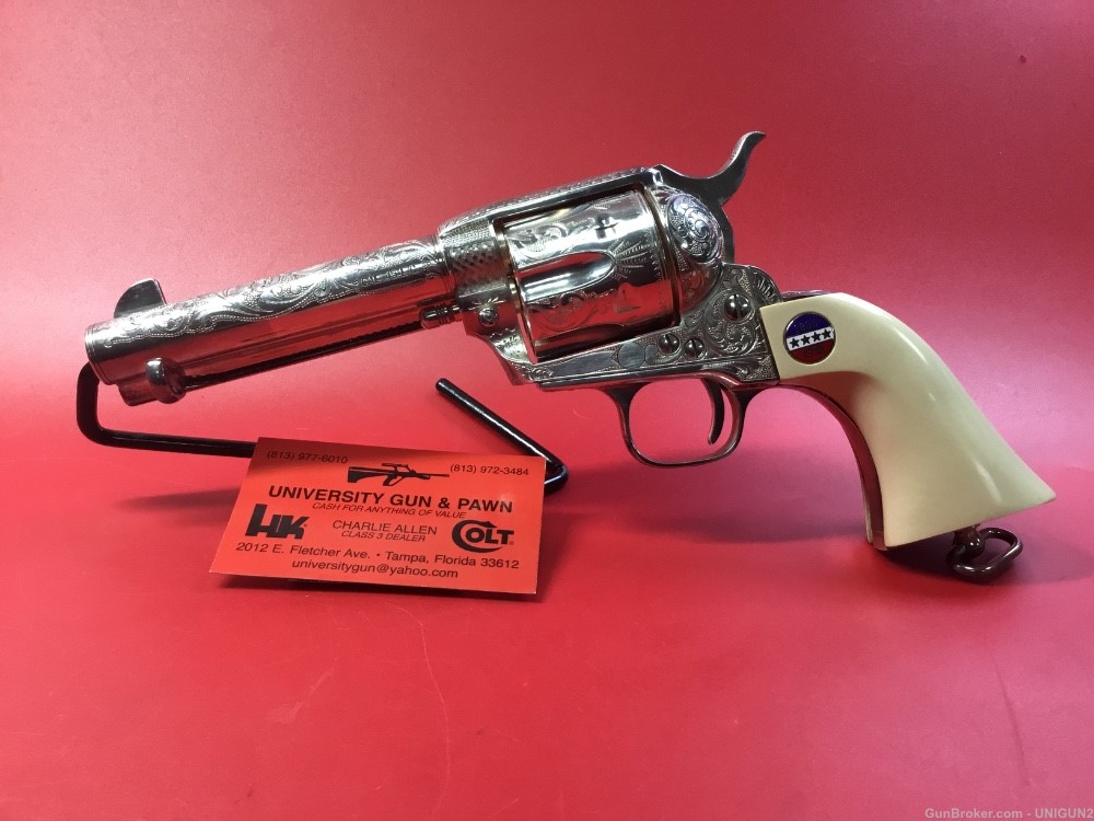 Cased UBERTI General George S. Patton JR Tribute Revolver Colt 45 Nickel -img-4
