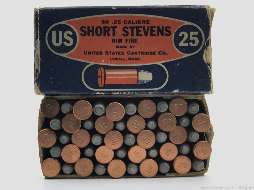 United States Cartridge Co USCC .25 Stevens Short Vintage FULL 824-LXX-img-0