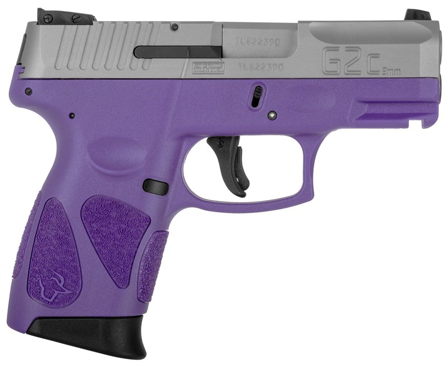 Taurus G2C 9mm 3.25 12+1 Dark Purple Frame Stainless Slide Restrike Capable-img-0