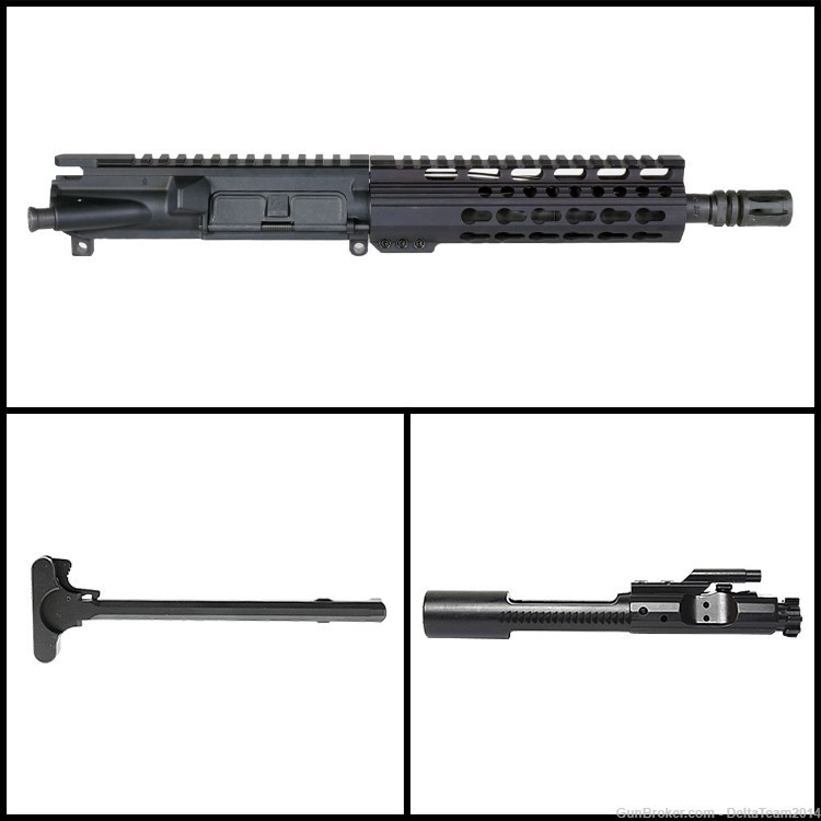 AR15 8" 5.56 NATO Pistol Complete Upper - Includes BCG and Charging Handle-img-0