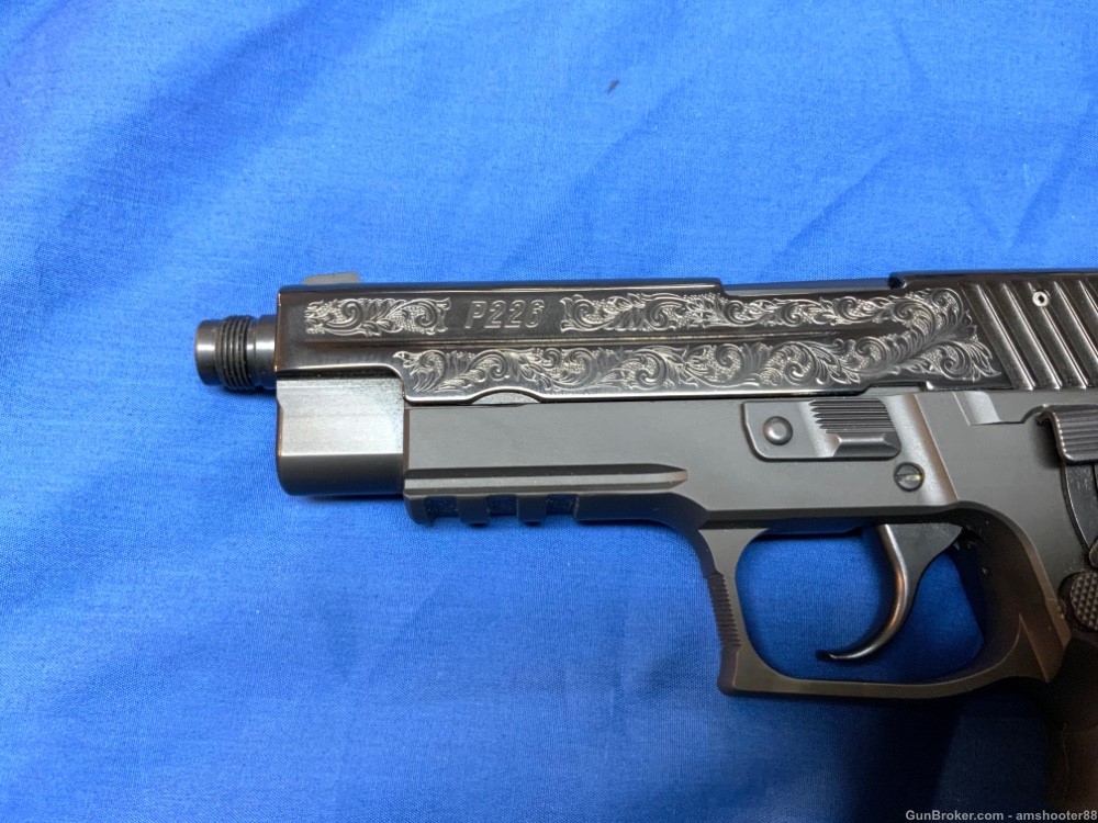 Sig Sauer P226 Polished Blued Engraved 9mm Threaded Used Look-img-15