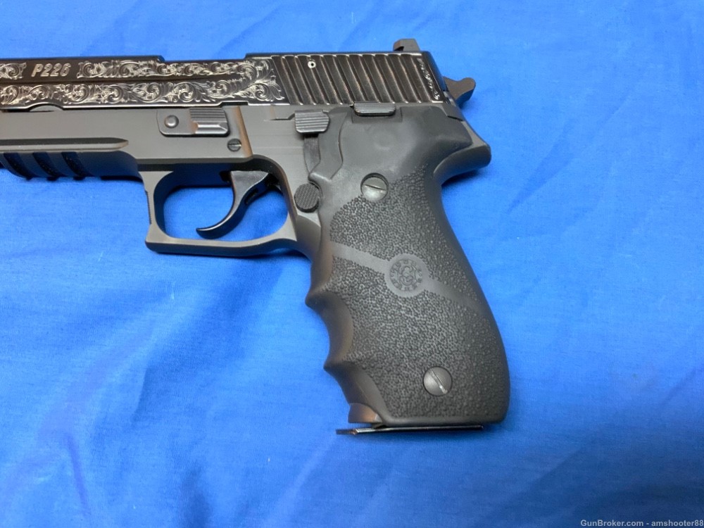 Sig Sauer P226 Polished Blued Engraved 9mm Threaded Used Look-img-17