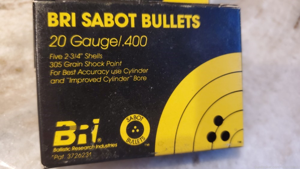 20 Gauge Sabot Slugs BRI - Fiocchi 305 Grain Shock Point - 4 full boxes-img-7