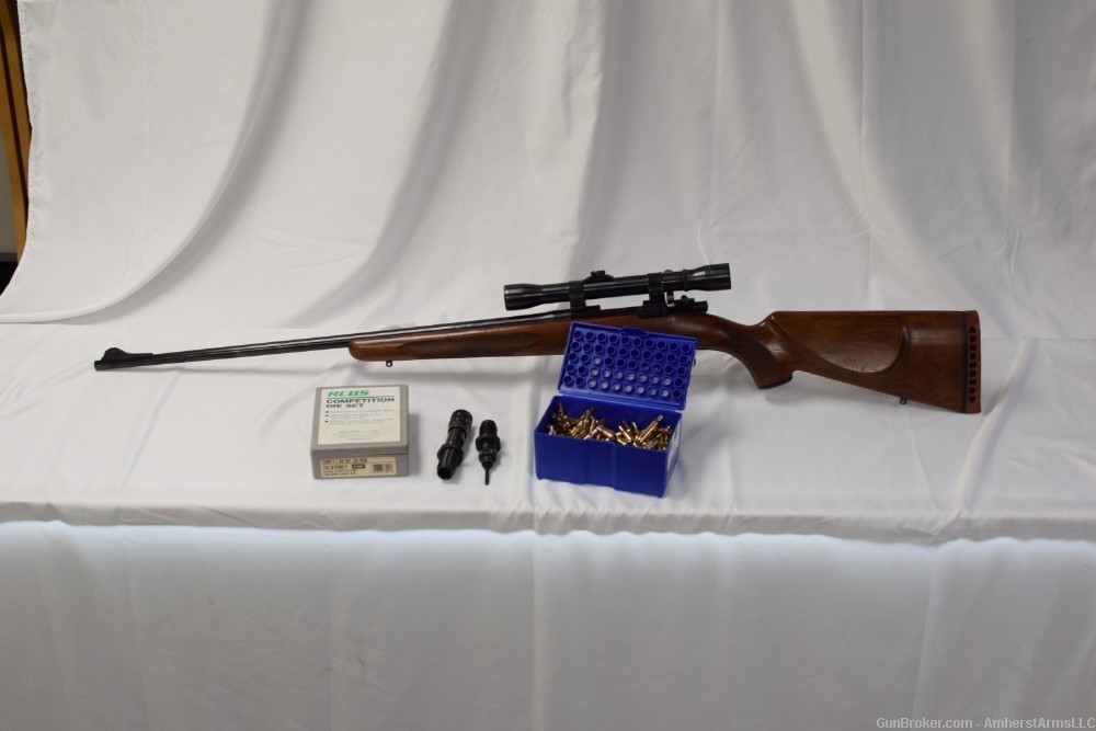 JC Higgins Model 52 Bolt Action Rifle SAKO Riihimaki 222 Remington + Dies-img-0