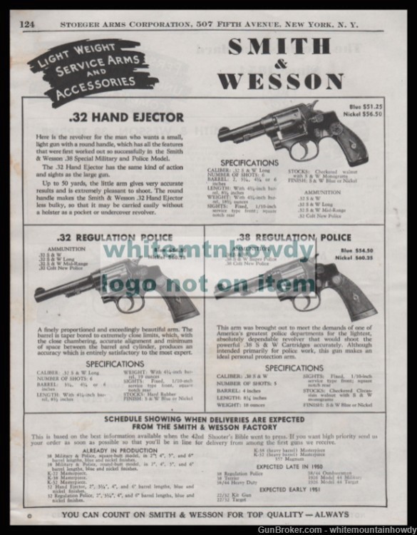 1951 SMITH & WESSON Hand Ejector, Regulation Police .32 & .38 Revolver AD-img-0