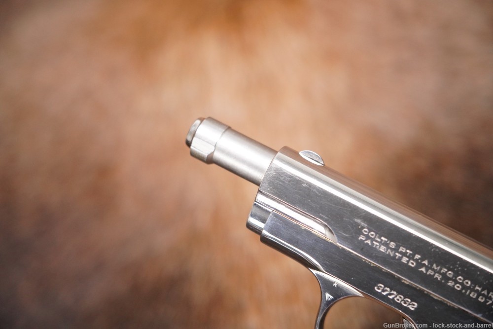 Colt 1903 Pocket Hammerless Type 3 .32 ACP Semi-Auto Pistol Nickel 1921 C&R-img-12