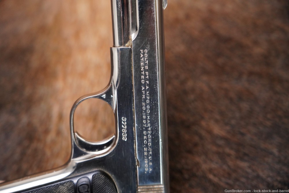Colt 1903 Pocket Hammerless Type 3 .32 ACP Semi-Auto Pistol Nickel 1921 C&R-img-8