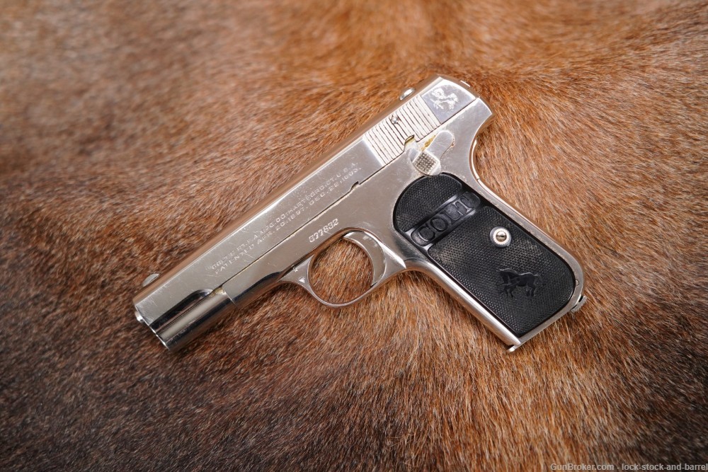 Colt 1903 Pocket Hammerless Type 3 .32 ACP Semi-Auto Pistol Nickel 1921 C&R-img-3