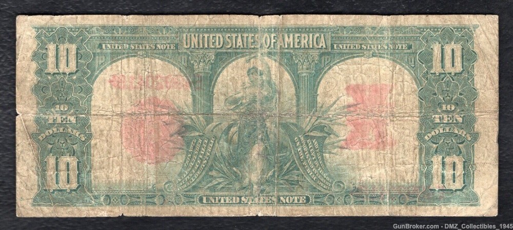 1901 $10 Bison Legal Tender Note Money Currency-img-1