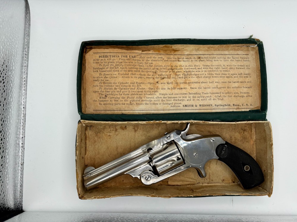 Great condition antique  S&W 2nd model .38 single action revolver with box-img-3