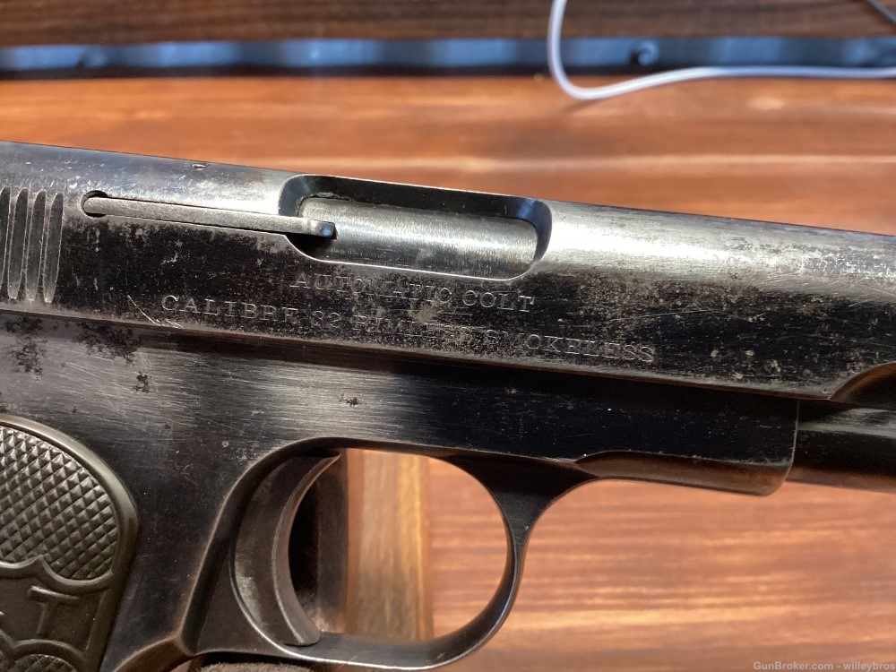 1904 Colt Model 1903 Pocket Hammerless .32 acp 3” Original Finish and Grips-img-2