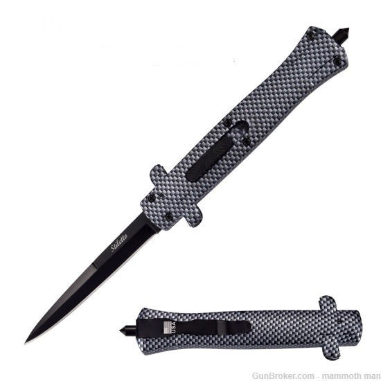 Tactical Automatic knife Carbon fiber-img-0