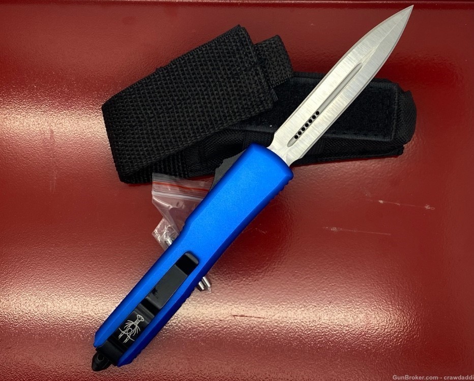 New OTF Knife DA-D2 Dagger Blade, BLUE T6061 Ultra light handles, 8.5inches-img-0