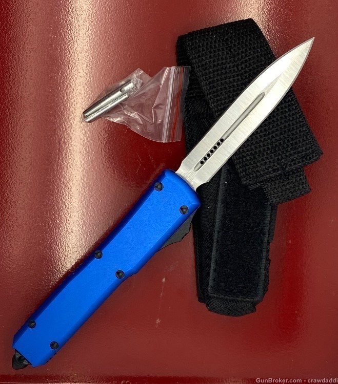 New OTF Knife DA-D2 Dagger Blade, BLUE T6061 Ultra light handles, 8.5inches-img-1