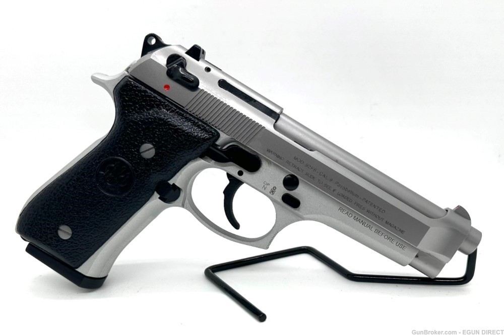 LNIB Beretta 92FS Inox, Stainless, 9mm, (3) 15-rd Mags, 4.61" Barrel-img-2