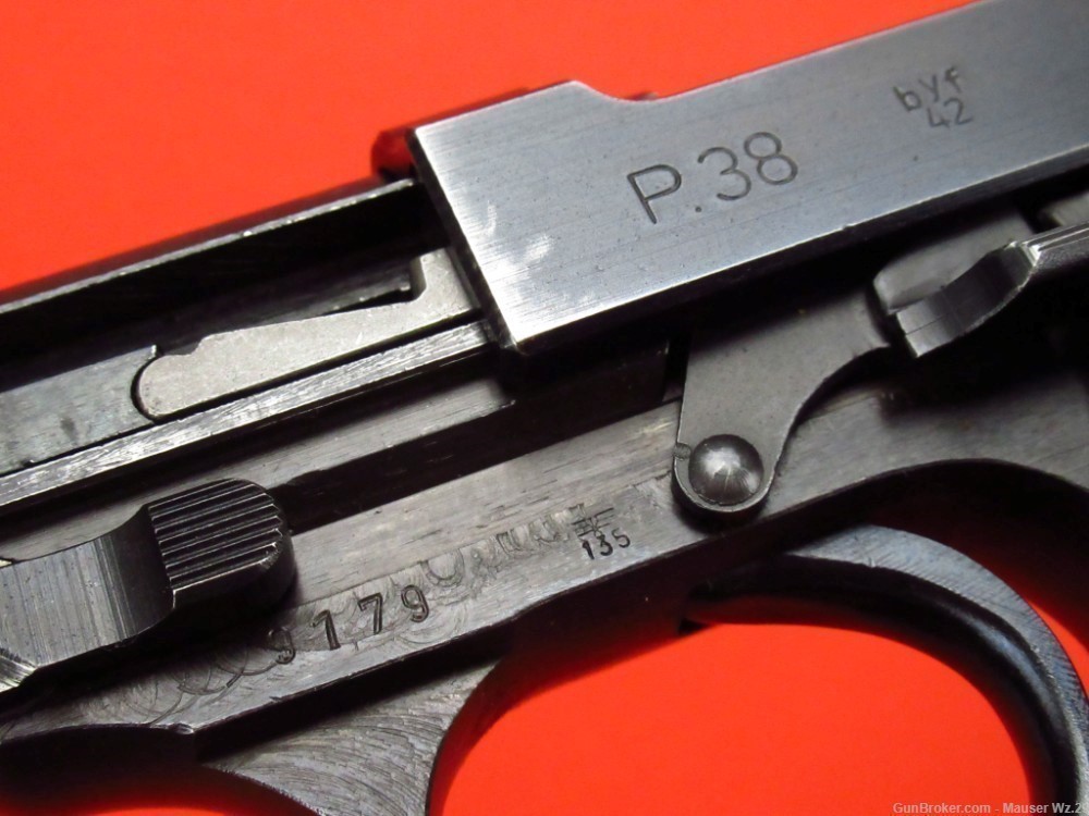 Rare 1942 Mauser P38 code BYF42 Pistol WWII German P38 9mm Luger-img-57