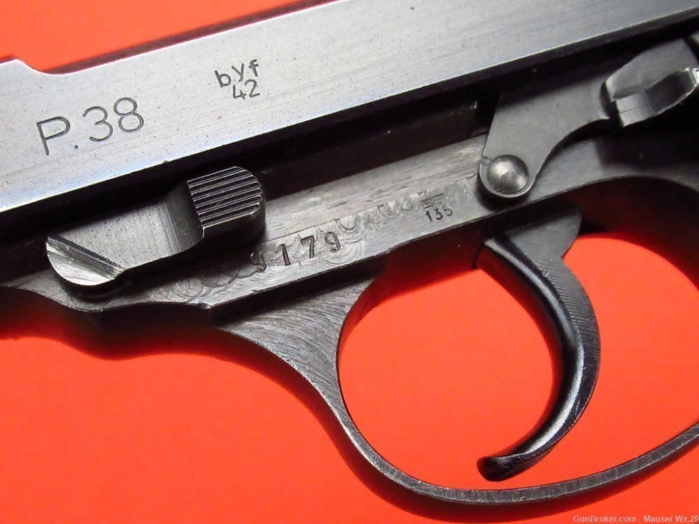 Rare 1942 Mauser P38 code BYF42 Pistol WWII German P38 9mm Luger-img-19