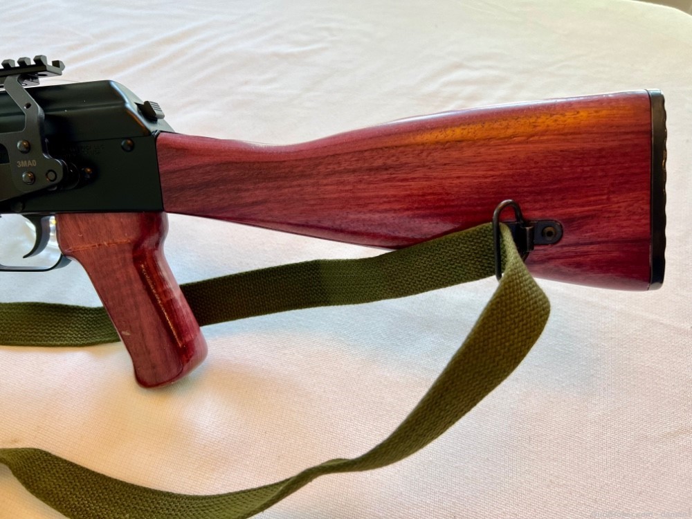 WPB AK47, Rare exotic Purple Heart wood, Optic Mount, bayonet, sling, 2 mag-img-3
