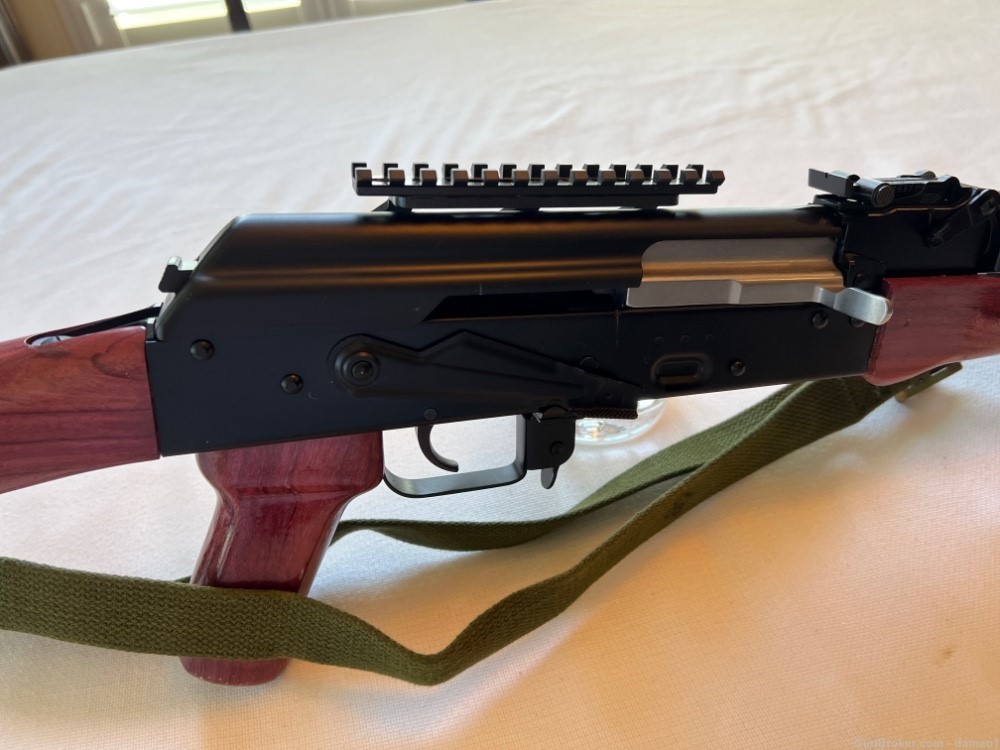 WPB AK47, Rare exotic Purple Heart wood, Optic Mount, bayonet, sling, 2 mag-img-8