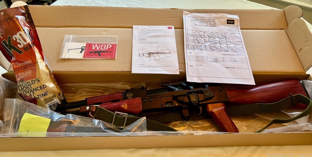 WPB AK47, Rare exotic Purple Heart wood, Optic Mount, bayonet, sling, 2 mag-img-12