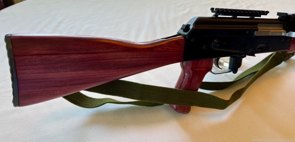 WPB AK47, Rare exotic Purple Heart wood, Optic Mount, bayonet, sling, 2 mag-img-5