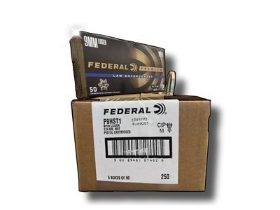 Federal Premium Ammunition 9MM P9HST1 HST LE 124 - 250 RDS FREE SHIPPING 