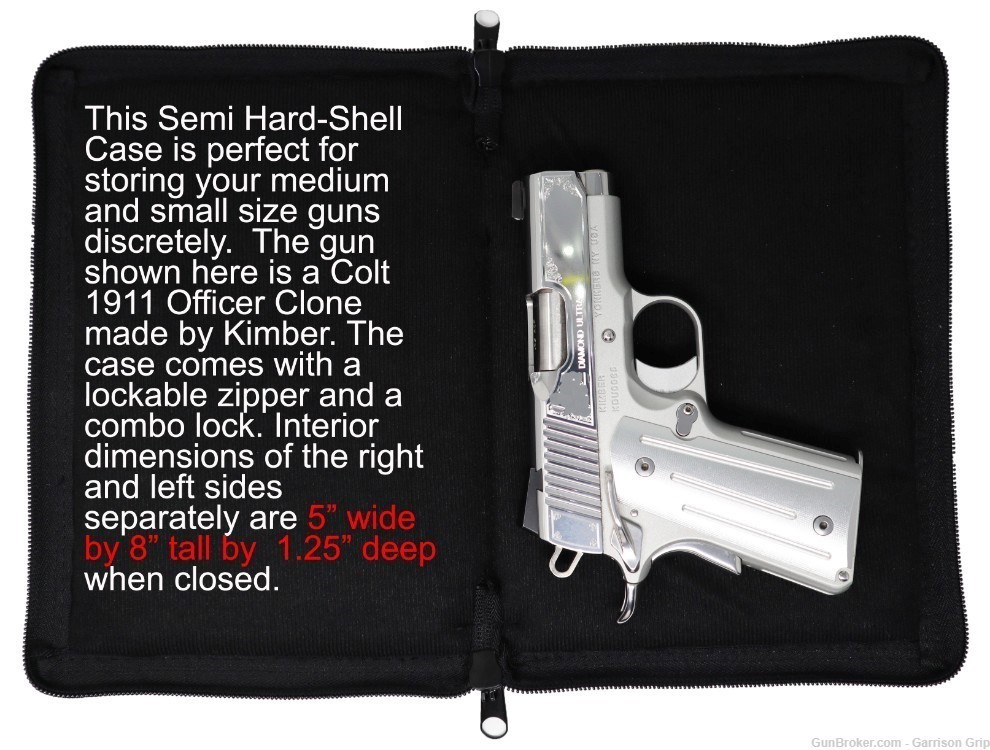 Garrison Grip Lockable Semi Hard Shell Gun Case Bundle for Handguns-img-1