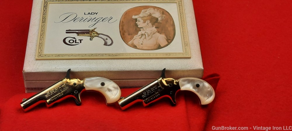 Colt Lady Deringer set * consecutive serial numbers* .22 short with case! -img-4