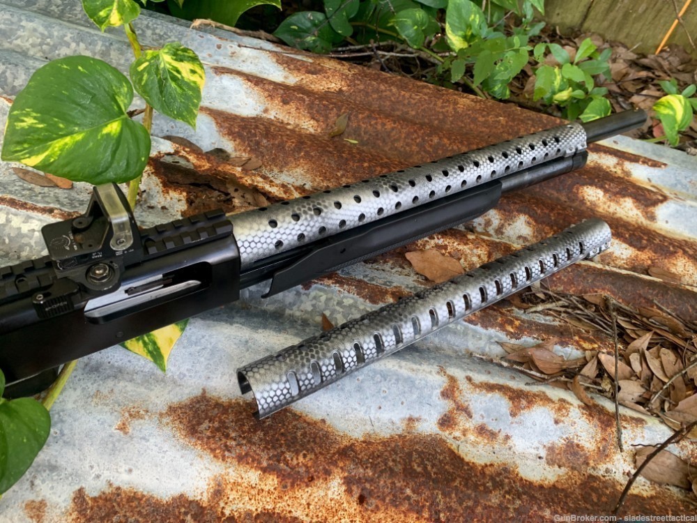 Custom MARINECOAT SILVER MOSSBERG 590 A1 Heat Shield Shotgun A1 ROUGH MOD-img-2