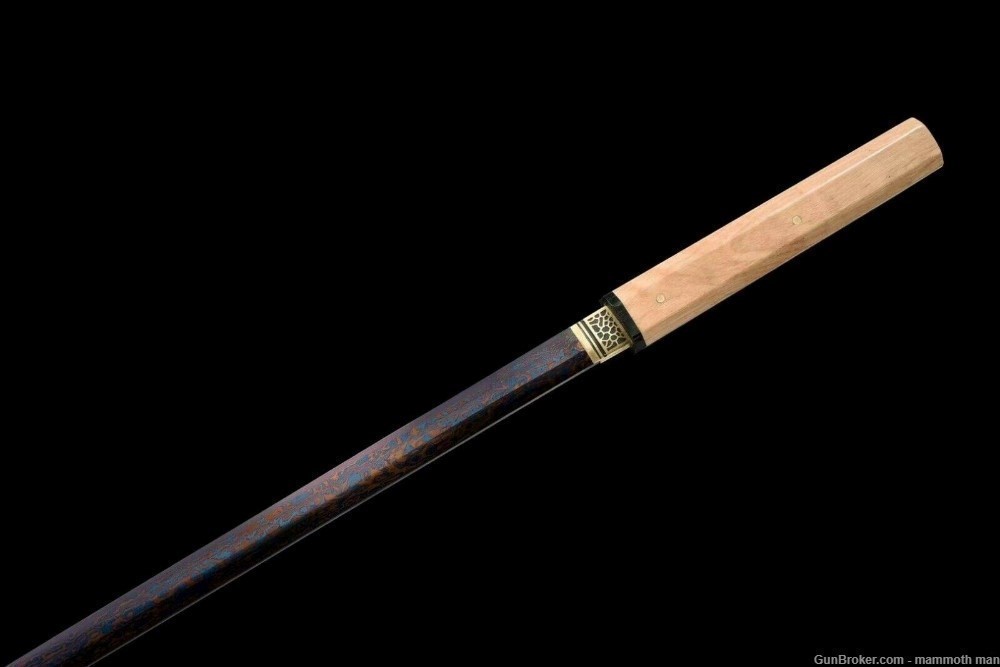 Japanese Shirasaya Katana Sword Blue Damascus-img-1
